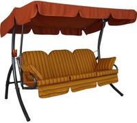 Angerer Freizeitmöbel GmbH Dondolo Hollywood Ibiza - Dondolo da giardino Made in Germany - altalena per sedersi, sdraiarsi e rilassarsi, con funzione letto - montaggio semplice (ocra a strisce)