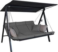 Angerer Freizeitmöbel GmbH Dondolo Hollywood Lounge Smart - Dondolo da giardino Made in Germany - altalena per sedersi, sdraiarsi e rilassarsi, con funzione letto - facile da montare (grigio chiaro)