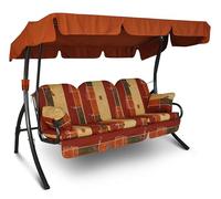 Angerer Ibiza - Dondolo da giardino, prodotto in Germania, altalena per sedersi, sdraiarsi e rilassarsi, con funzione letto, facile da montare (terracotta-beige)
