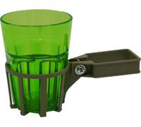 Angerer Porta Bevande per Dondolo con Tubo Quadrato Champagne, Bicchiere Verde