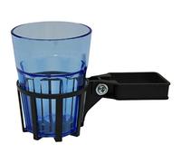 Angerer Porta Bevande per Dondolo con Tubo Quadrato Grigio, Bicchiere Blu