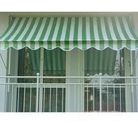 Angerer - Tenda a Righe in polietilene, Fissaggio a Morsetto, Colore: Verde