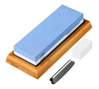 Angerstone Pietra per affilare i coltelli di alta qualità - Pietra per affilare coltelli grana 1000/6000, pietra per affilare coltelli con base antiscivolo, miglior kit per affilare pietre bagnate,