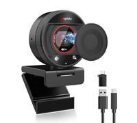 Angetube Webcam 4K per PC, Videocamera Streaming 1080P@60FPS con Autofocus PDAF, AI Noise Cancelling Mics, Zoom 8x, Webcam USB con Copertura Privacy per Laptop/Mac, Compatibile con Zoom, Teams, OBS