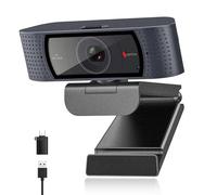 Angetube Webcam per PC, 1080p, Full HD, con copertura protettiva integrata, messa a fuoco automatica, con doppio microfono a riduzione del rumore, adatta per PC, laptop, computer, Linux e Mac