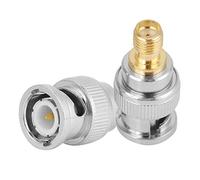 ANGGREK 2pcs BNC Maschio a SMA Adattatore RF Adattatore RF Gold con Isolamento PTFE per Connection Antenna 0-6GHz