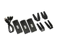 ANGGREK 3PCS Batteria Drone 3.7V 1800mAh Batteria UAV Batteria RC UAV Plug and Play con 4 Pale Eliche 1 per 3 Cavo di Ricarica per E88 E88PRO E525 E99 E99PRO P1 P5PRO K3 S1 P8