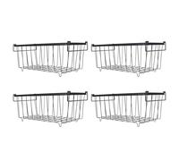ANGGREK 4 Pezzi Cestini di Frigorifero in Metallo, Cestini di Stoccaggio del Congelatore in Ferro, Design per Risparmiare Spazio per lo Stoccaggio di Alimenti Organizzati, 14.6x7.1x6.1 Pollici,