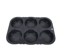 ANGGREK 6 cavità Hamburger Stampo da Forno Resistente alla Cottura in Silicone per Vari Panini con Lavastoviglie Design a cavità Pieghevole