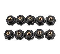 ANGGREK 6mm Manopola di Serraggio a Filo 10Pc M6 Maniglia a Stella con Dado Ad Anima in Ottone per Macchine Utensili Superficie Liscia Duratura Iniezione
