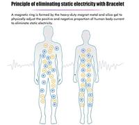 ANGGREK Bracciale Antistatico Regolabile, Materiale Siliconico, Design Alla Moda, Impermeabile per lo Sport, Adatto a Tutte le Dimensioni del Polso (BLACK)