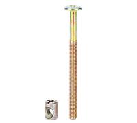 ANGGREK Bulloni di Mobili, Set di Dispositivi Fissaggio del Connettore in Acciaio Carbone qualità con Dadi a Canna, Bulloni del Tappo della Testa Esagonale M6 per Cucciolo Sedia Letti, 40-150 Mm,