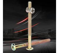 ANGGREK Bulloni di Mobili, Set di Dispositivi Fissaggio del Connettore in Acciaio Carbone qualità con Dadi a Canna, Bulloni del Tappo della Testa Esagonale M6 per Cucciolo Sedia Letti, 40-150 Mm,