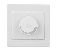 ANGGREK Interruttore a Manopola per Velocità Ventilatore a Soffitto, Pannello a Muro in ABS Bianco Controllo Lampade AC250V 100W 86 X 86mm per Ventilatori Elettrici e Lampade a