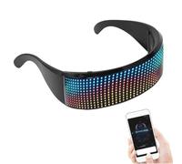 ANGGREK Occhiali Bluetooth LED, Occhiali RGB Luminosi con Matrice LED 12x36 in ABS, Controllo Tramite App, Sincronizzazione Musicale per Cosplay, Feste, Festival, Pers