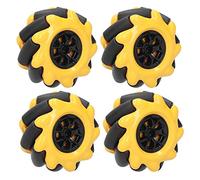 ANGGREK Ruota Mecanum, 60mm Ruota Robot Omnidirezionale con Rivestimento in Gomma ABS per Auto Smart Fai Te e Accoppiamento Motore TT (due coppie)