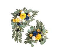 ANGGREK Segnale di Benvenuto per Matrimonio Fiori Arch Flowers Swag Floreali di Seta Artificiale per Arredamento per Matrimoni con 2 Pezzi 29,52 X 15,74 Pollici 17,7 X 11,8 Pollici Rose (2)
