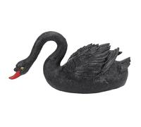 ANGGREK Statue Cigno Galleggiante Figurina Cigno Figurina Scultura del Che Simboleggia Amore e lealt¨¤ Intagliato in Modo Complesso per l'arredamento Esterno da Giardino da Giardino (BLACK)
