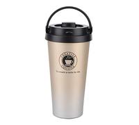 ANGGREK Tazza di Aspirapolvere in Acciaio Inossidabile Mazza da Viaggio Isolata Isolata da 500 Ml di Conservazione a Doppio Strato Oro-strato 6 Ore a Base di Silicone Non Slittata con Coperchio