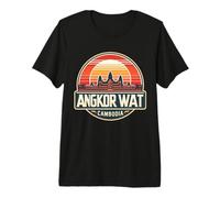 Angkor Wat Cambogia Souvenir Memorabilia Retro Vintage Sun Maglietta Premium