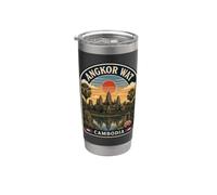 Angkor Wat Cambogia Vintage Antico Tempio Viaggio Bicchiere termico in acciaio inox doppia parete