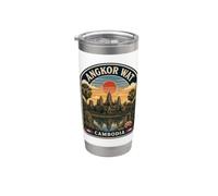 Angkor Wat Cambogia Vintage Antico Tempio Viaggio Bicchiere termico in acciaio inox doppia parete