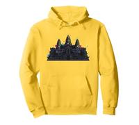 Angkor Wat Tempio Cambogia Design Khmer Art Style Felpa con Cappuccio