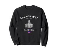Angkor Wat Tempio della Cambogia Khmer Bandiera Souvenir Felpa