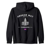 Angkor Wat Tempio della Cambogia Khmer Bandiera Souvenir Felpa con Cappuccio