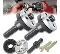 Angle Grinder Adapter for Drill, Conversion Angle Grinding Adapter Connecting Rod Kit for Electric Drill, Angle Grinder Drills Attachment with Spanner and Storage Bag for Polish (2pcs)