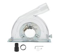 Angle Grinder Debris Guard | 125mm Clear Guard for Cutting/Grinding | PC Plastic with Detachable Rim & Vacuum Port | Includes Wrench & Adapter