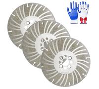 Angle Grinding Wheel - Electroplated Diamond 4½" / 5" / 6" Plus Series,Dual-Grit Turbo Thread Disc,High-Strength Alloy Blade for Metal, Stone,Concrete,Tile Cutting & Grinding (4 ½ "+5"+6",2SET)