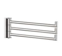 Angle Simple Porta asciugamani girevole a 3 barre in nichel spazzolato, in acciaio inox 304, per montaggio a parete del bagno