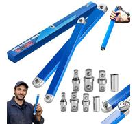 Anglefix Pro Outil, Anglefix Pro - Chiave di estensione decalata con cricchetto zero grado, con adattatori da 1/2", 1/4", 3/8", ideale per spazi ristretti, riparazione automobilistica (lunga + corta)