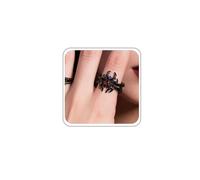 ANGLEQUEEN Anelli punk ragno da donna argento nero ragnatela pipistrello anelli gotici vintage scuro cristallo rosso cuore pietre preziose anelli dichiarazione, Rame, Nessuna pietra preziosa