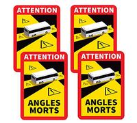 Angles Morts - Adesivi per punti ciechi, confezione da 4 adesivi per auto, per veicoli pesanti, riflettenti, resistenti alle intemperie, per camion, autobus, camper, autobus e camper, 17 x 25 cm