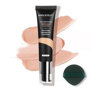 Anglicolor Fondotinta coprente professionale,Cover up fondotinta anti age,Matte fondotinta coprente lunga durata,Waterproof e leggero,adatto a tutti i tipi di pelle (103 Warm Peach)