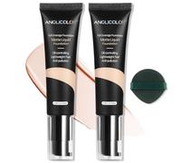 Anglicolor Fondotinta coprente professionale2PCS,Cover up fondotinta anti age,Matte fondotinta coprente lunga durata,Waterproof e leggero,adatto a tutti i tipi di pelle (2PC 101, 60ml)