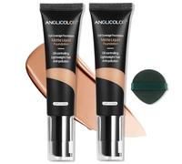 Anglicolor Fondotinta coprente professionale2PCS,Cover up fondotinta anti age,Matte fondotinta coprente lunga durata,Waterproof e leggero,adatto a tutti i tipi di pelle (2PC 105, 60ml)