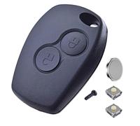 ANGOFIZ Cover per chiave telecomando compatibile con Dacia Duster, Dacia Sandero,Sandero Stepway, Lodgy, Logan, Dokker +2 pulsanti interruttore + batteria