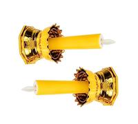 Angoily 1 Paio Candela Elettronica a Led Candela a Led a Batteria Guidato Senza Candele Votive a Batteria Votivo Candele a Colonna Della Batteria Cera Operato Giallo Plastica