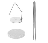 Angoily 1 Set di Supporto per Saldatura di Braccialetti | Piastra di Saldatura Rotonda a Nido d'Ape in Ceramica con Pinzetta | Strumento di per La Creazione E La Riparazione di Gioielli