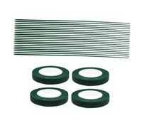 Angoily 1 Set Set di Nastri Floreali steli di Filo Floreale Nastro di Fiori Carta da imballaggio a Nastro Filo da fiorista Gambo del Fiore Nastro Verde Fil di Ferro Green