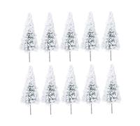 Angoily 10 Pezzi Albero di Cedro Modello 1:100 Bianco per Paesaggio Filo di Ferro e Spugna, Altezza 10 Cm, per Scrivania e Cucina