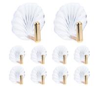 Angoily 10 Pezzi Gancio Adesivo da Parete a Conchiglia Trasparente Ps per | Montaggio senza Chiodi, Supporto Stabile del Peso, Design Leggero, per Bagno e Casa