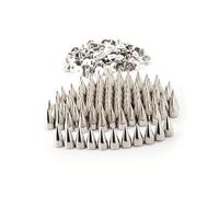 Angoily 100 Pezzi Borchie a Cono Fai da Te Perno Fabbricazione Le Punte Avvitano Affrettato Gotico Coni Appuntito Creazione Picchi Punk Punta del Cono Punte per Vite Silver