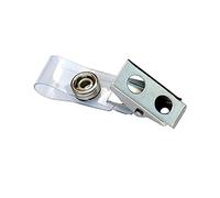Angoily 100 pezzi Clip Metallo per Badge con Cinghie PVC Trasparenti Portabadge per Ufficio Eventi e Conferenze Facile Installare e Rimuovere