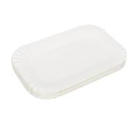 Angoily 100 Pezzi Piatti Rettangolari di Carta per Dessert e Torte, | Leggeri e Compatti, per Viaggio e Festa, Formato Pratico, Uso senza Pulizia, Carta Bianca