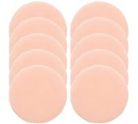 Angoily 10pezzi Puff Cipria Rotondo in Cotone Naturale Beige, Morbido e Portatile, Facile da Usare per Trucco Viso e Polvere Libera