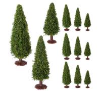 Angoily 12 Pezzi Alberi Modello per Paesaggi in Miniatura Verdi in Plastico Dettagli Realistici per Modelli di Treni e Scenari Montani Versatili